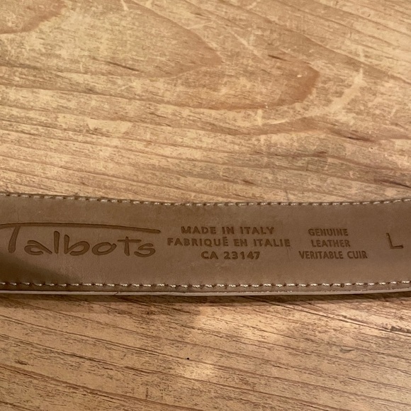 Talbots Made in Italy Butter Yellow Green Genuine Leather Belt Business Career L - Picture 6 of 7